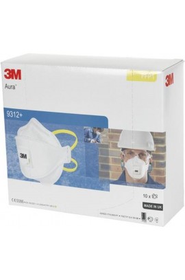 [3M 原廠獨立包裝] 3M™ Aura™ FFP1 拋棄式帶呼氣閥口罩 9312+ (1盒10個) 附送2個口罩用透明膠袋